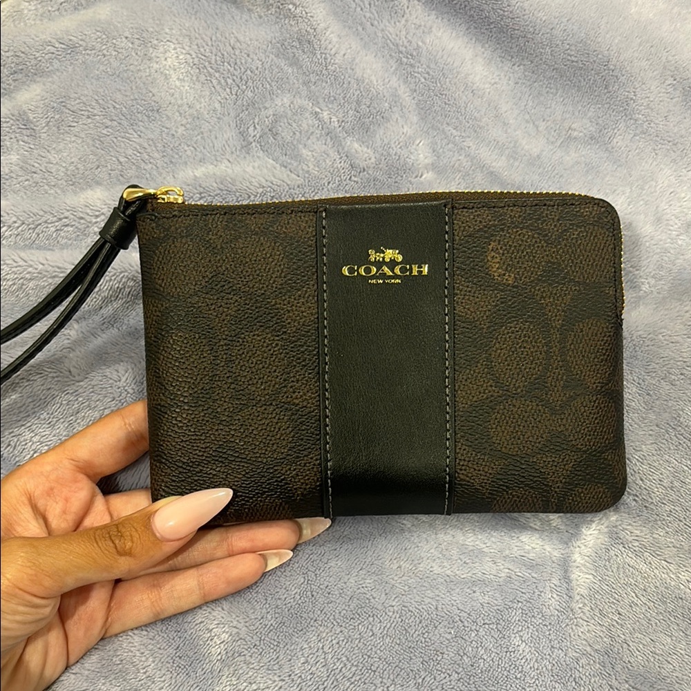 Coach Black and Brown Wristlet